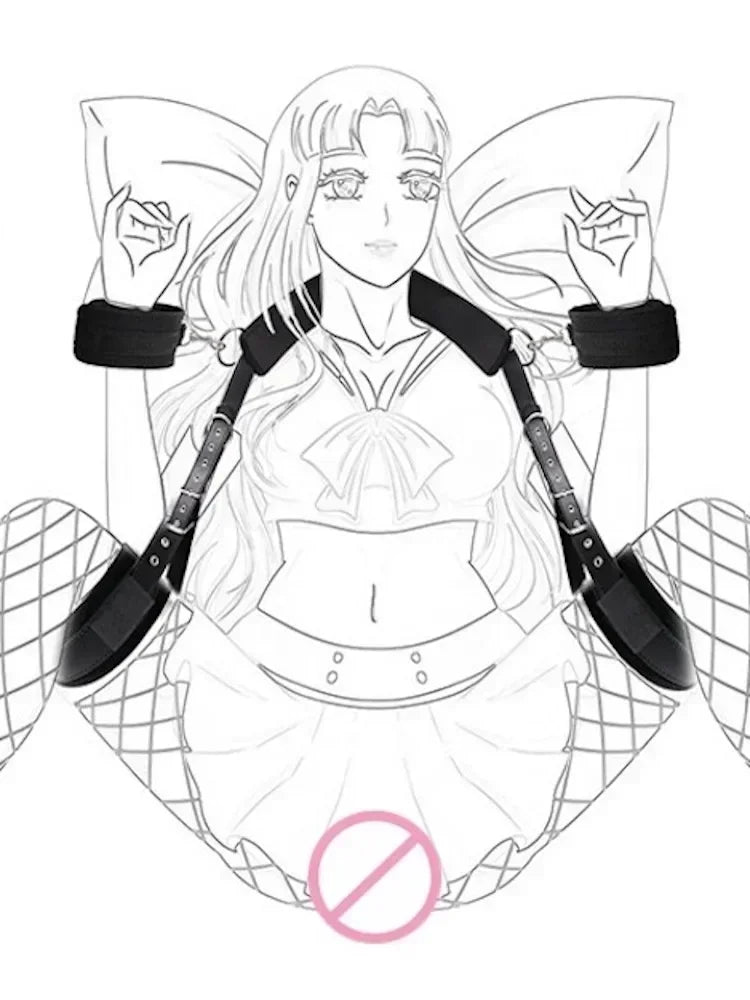 BDSM Sex Handcuffs Restraints Open Leg Ankle Cuffs SM Bondage Harness Bed Bandage Straps Slave Sex Toy Erotic Accessories Kits