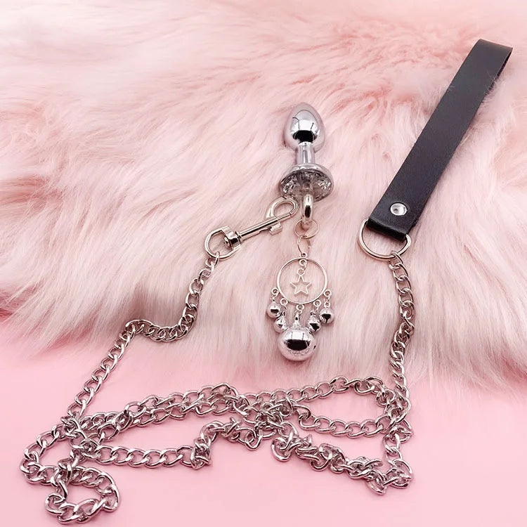 Anal Plug With Bell Ring Sex Nipple Breast Clamps Woman Nipple Clamp Traction Chain Sexy Nipple Clip Adult SM Couple Sex Toys