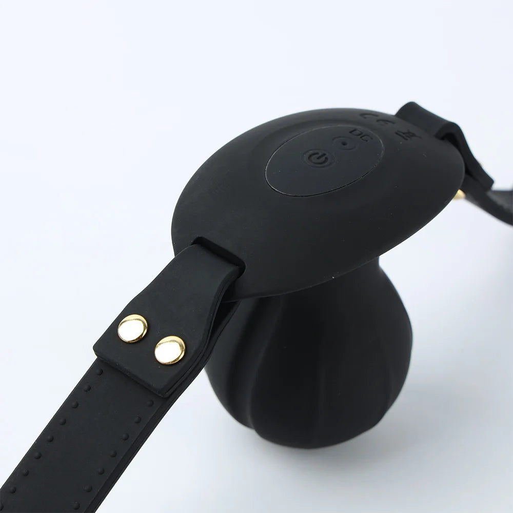 Electric Shock Mouth Gag, Remote Control, Leather Strap, Microcurrent, BDSM Electroshock Ball Gag for Sex Games, Adult Sex Toys