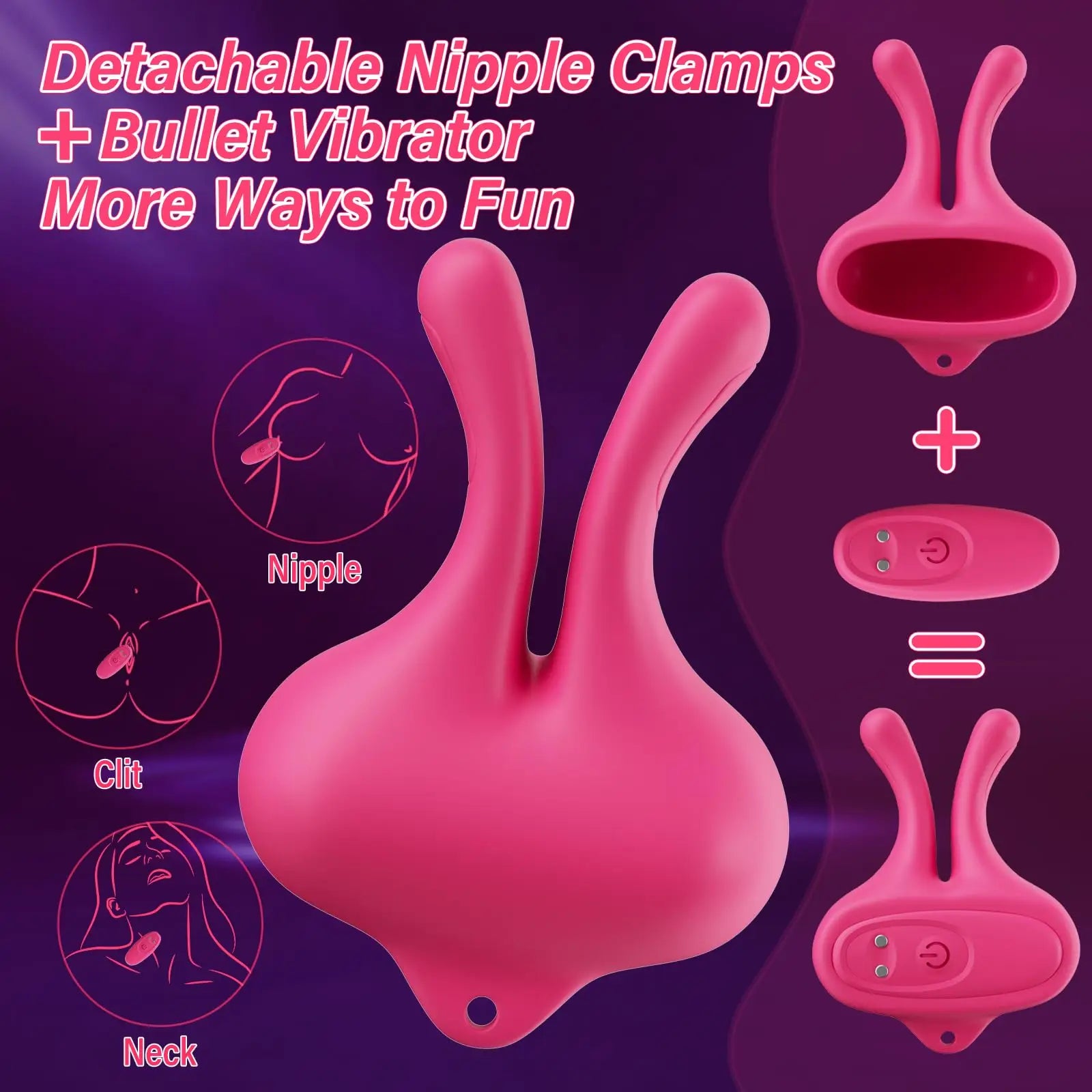Vibrating Nipple Clamps Vibrator 9 Vibration Modes Magnetic Nipple Stimulation BDSM Adult Sex Toys for Women Couples Pleasure