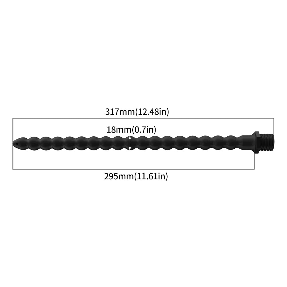 Silicone Long Anal Beads Plug Dilator Douche Enema Vagina Cleaning Kit Buttplug Syringe Shower Head Gay Sex Toy For Couples