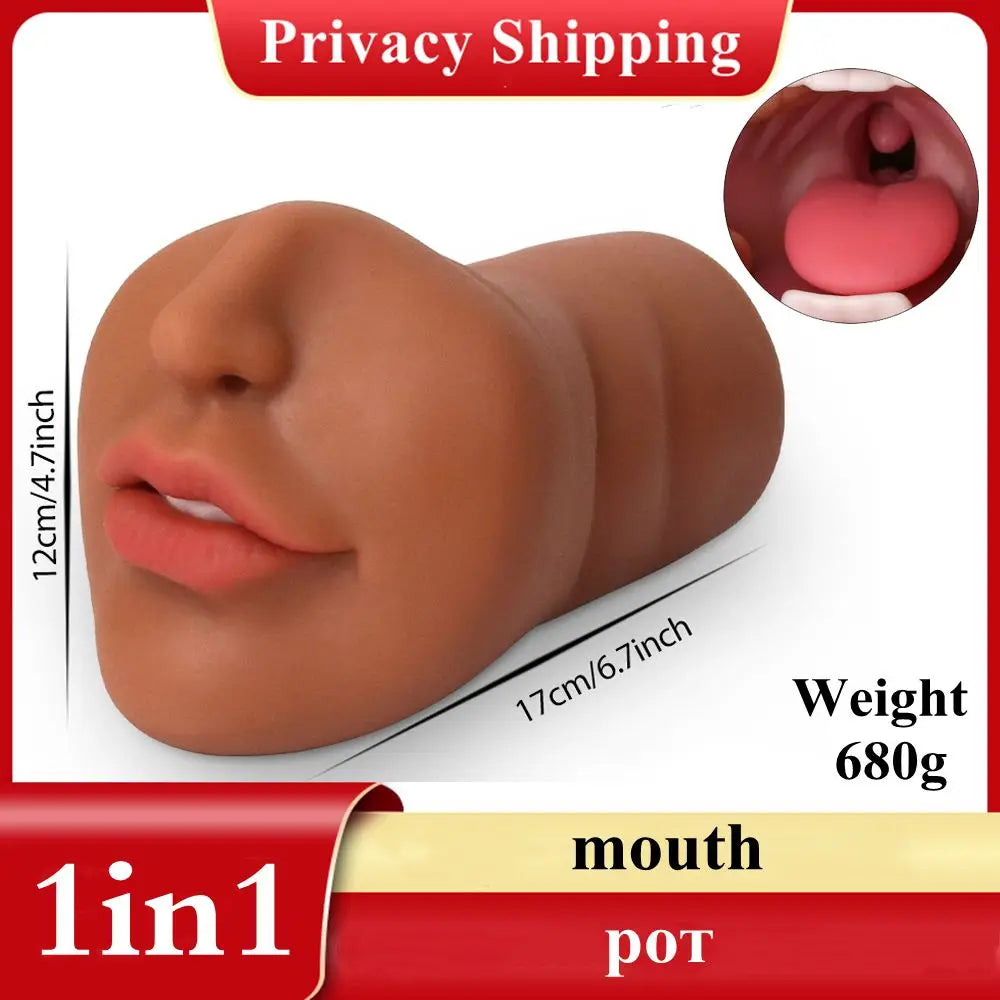 3 in 1 Masturbator for Male Realistic Vagina Oral Sex Toys Pocket Pusssy Deep Throat Masturbation Man Blowjob Sex Tool for Men