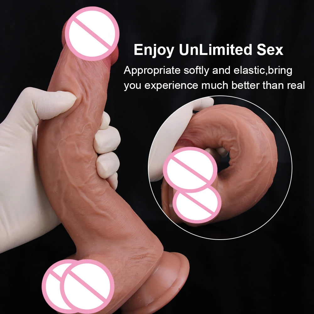 32CM Realistic Silicone Dildo Super Large Penis Sex Toy For Men Women With Thick Glans Real Dong Powerful Suction Cup Stiff Cock