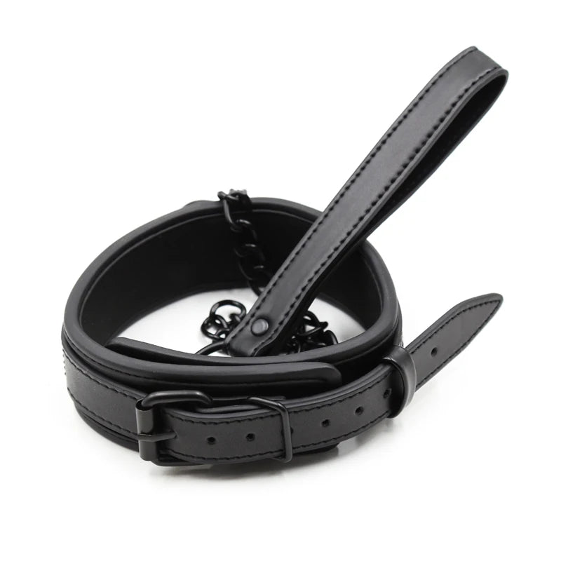 Bdsm Collar Leather Iron Chain Link Bdsm Slave Collars Bondage Collar Bdsm Sex Toys For Women Couples Adults Sexy Toys Sex Shop