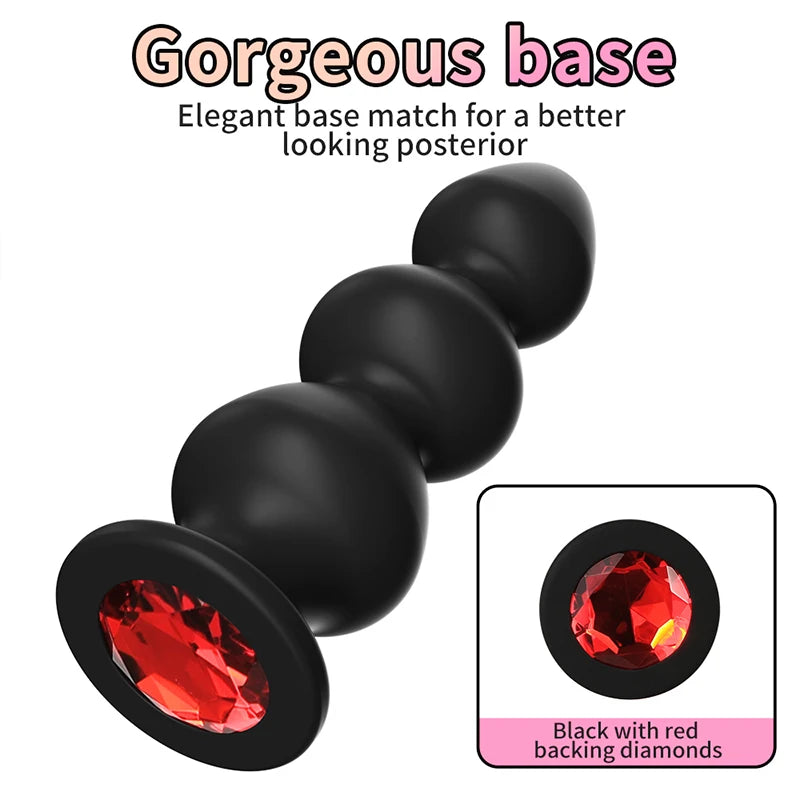 Silicone Anal Plug For Women Anal Vaginal Expander Bottom with colored diamonds Sex Toy Adults Games Couple Tool Erotic Products