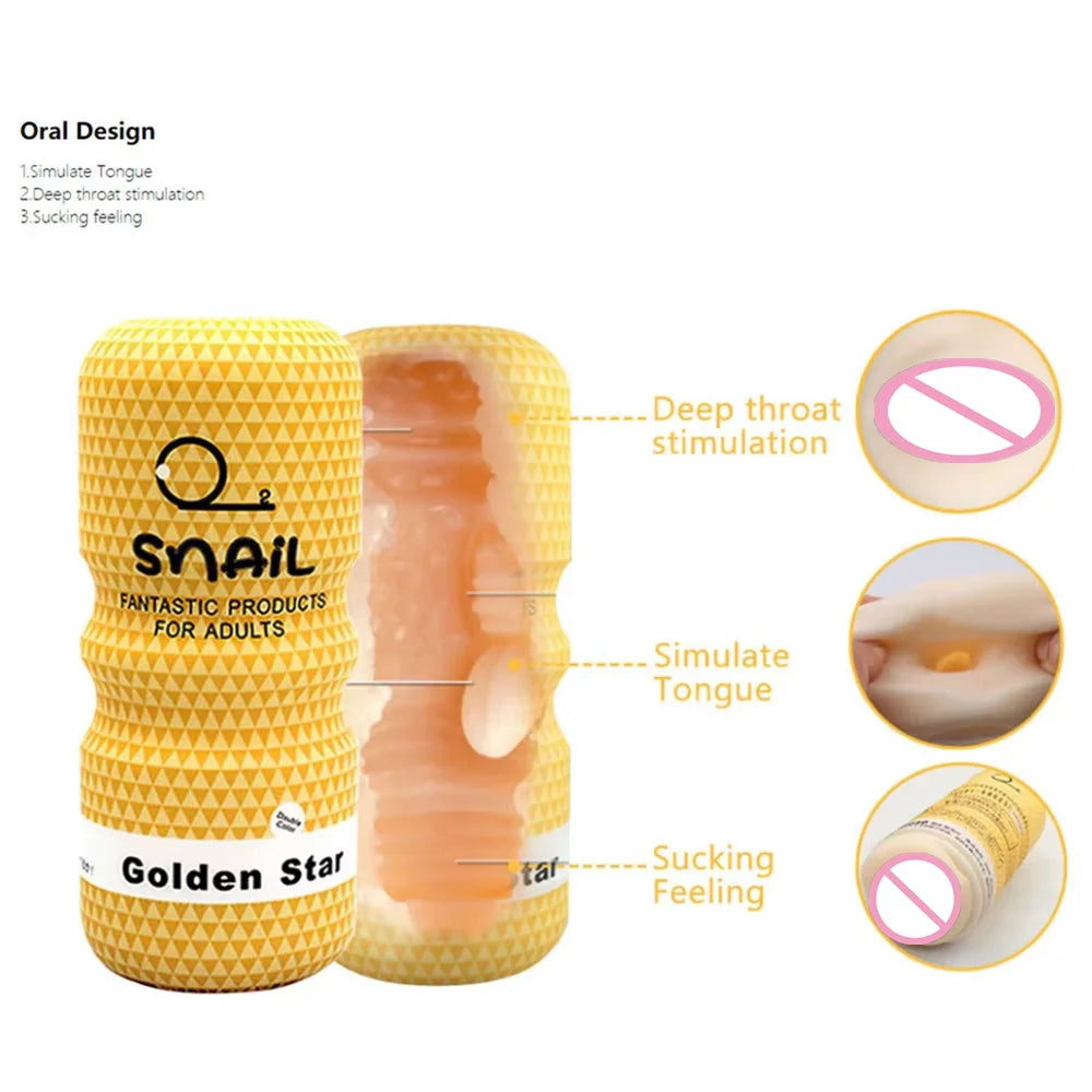 Male Masturbator Realistic Vagina Pussy Anus Anal Oral Masurbation Machine Snail Aircraft Cup Sex Toys for Men 18 Adult Supplies