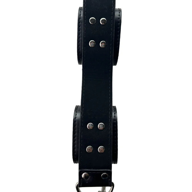 BDSM Metal Anal Hook Mouth Gag PU Leather Collar Neck to Wrist Restraints Kits Bondage Sex Toy Women Adjustable Back Handcuffs