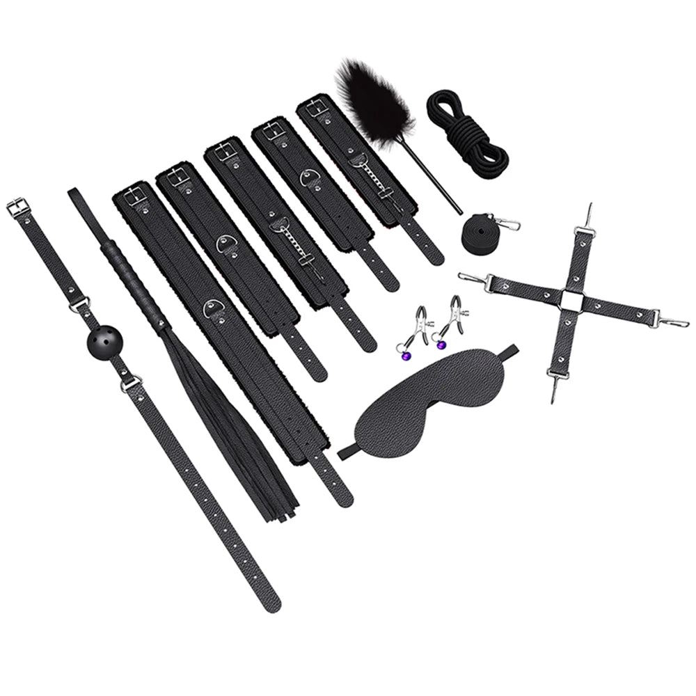 BDSM Adjustable Straps Bed Restraints Sex Bondage Kit For Couple Handcuffs Ankle Cuffs With Bondage Set SM Adult Games Sex Toys