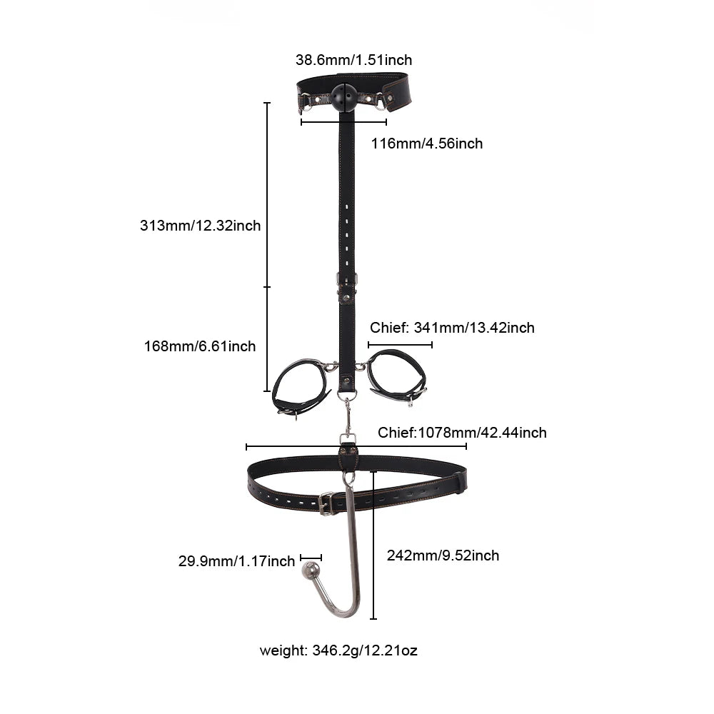 BDSM Sex Toys Adjustable Size Leather Collar Neck Bondage Kit Anal Hook Metal Butt Plug MAdult Games Couple Flirt Sex Toys