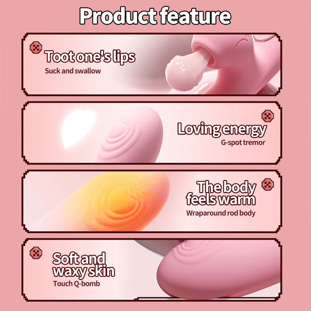 Powerful Vibrator For Women Dildo Clitoris Stimulator Wand Female Masturbation Adult Couple Sex Toys Tongue Licking & Vibration