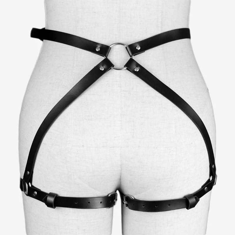 Bdsm Bondage Leg Harness Garter Belt Erotic Lingerie Women Body Garters Gothic Lenceria Mujer Sexy Bow PU Leather Harness Belts