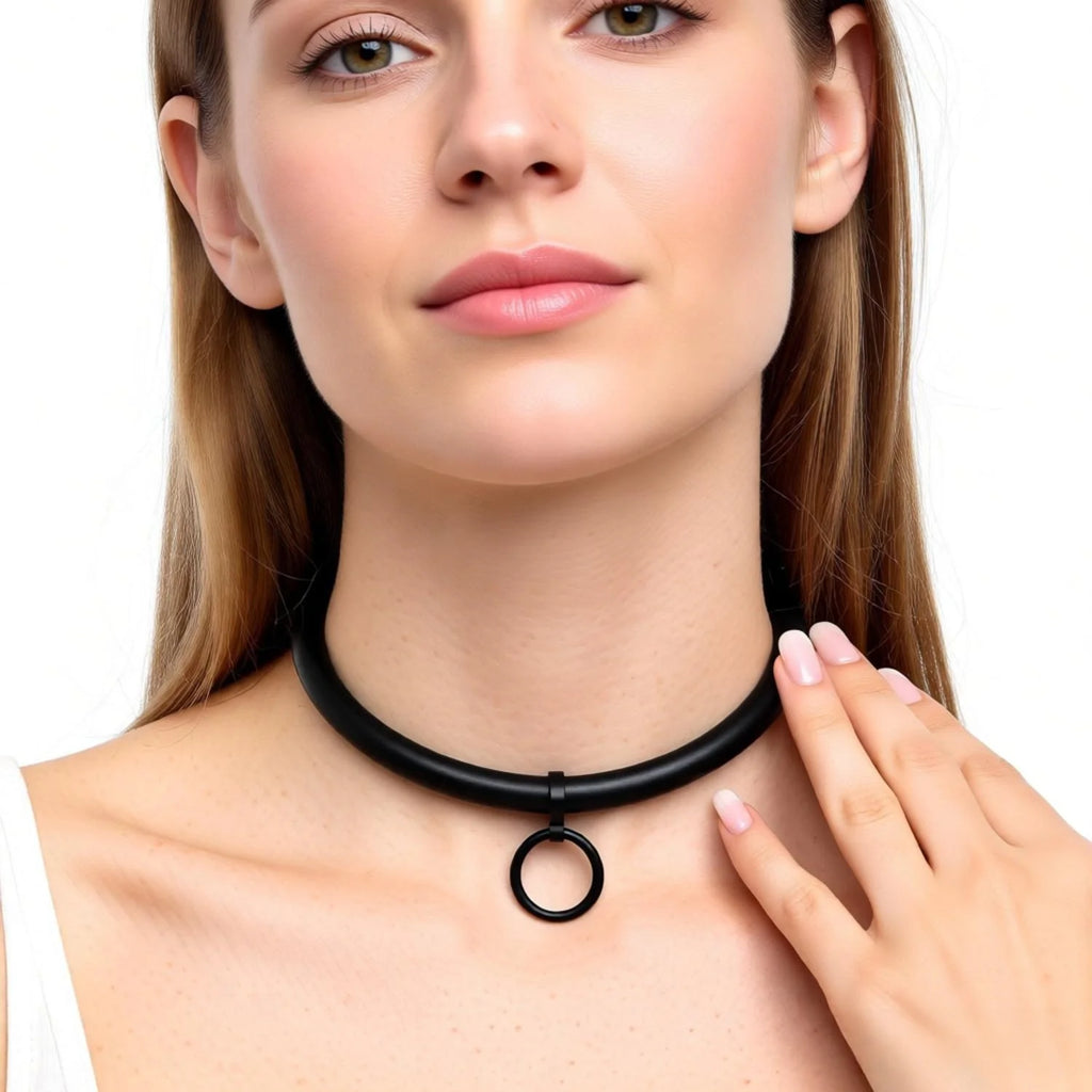 Brushed matt stainless steel slave collar necklace lockable torque necklace choker fetish wear jewelry Collar