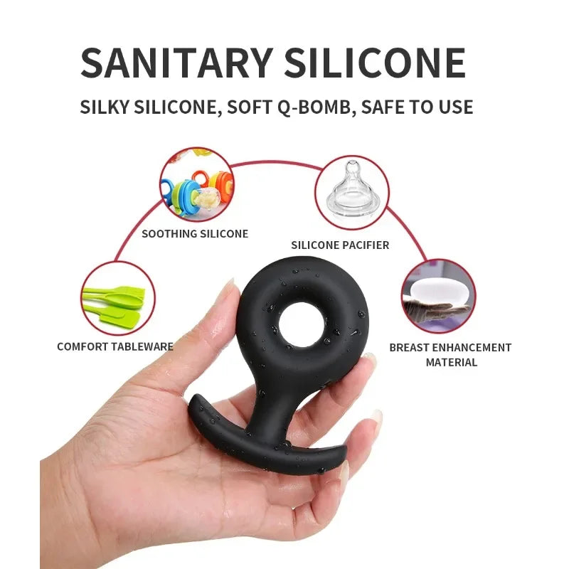 Hollow Wearable Soft Small Silicone Anal Plug Dildo Butt Plug Sex Toys for Adult Beginner Anus Trainer Anal Toy for Men Sex Shop