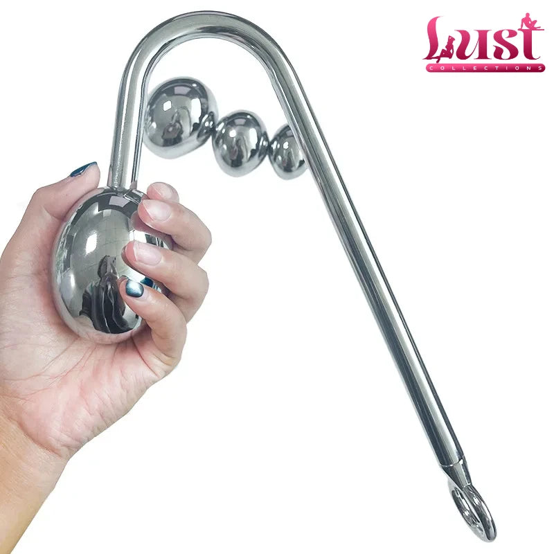 Stainless Steel Anal Hook Anus Balls Metal Anal Dilator Butt Plug Big Anal Beads Prostate Massager Insert Sex Toy for Adult