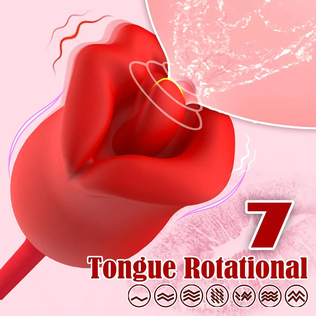 18+ adult Sex toys Rose Vibrator Women Toy Vibrator 3-in-1 Clitoral Stimulator Tongue penetration consolador vibrator orgasm