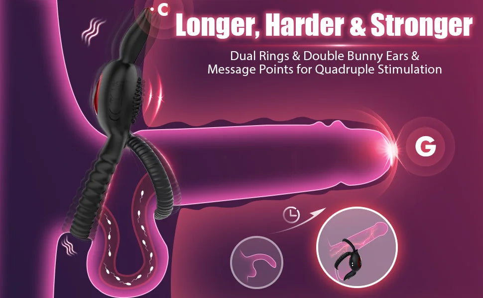 Vibrating Cock Ring Vibrator Adult Sex Toy with Vibrations Longer Harder Stronger G Spot Clitoral Stimulator Penis Ring Erection