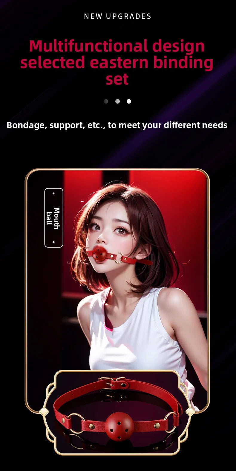 BDSM Bondage Restraints Electric Shock Set Mouth Gag Handcuffs Ankle Cuffs Collar Eyepatch Whip Bondage Ties Kits SexToy