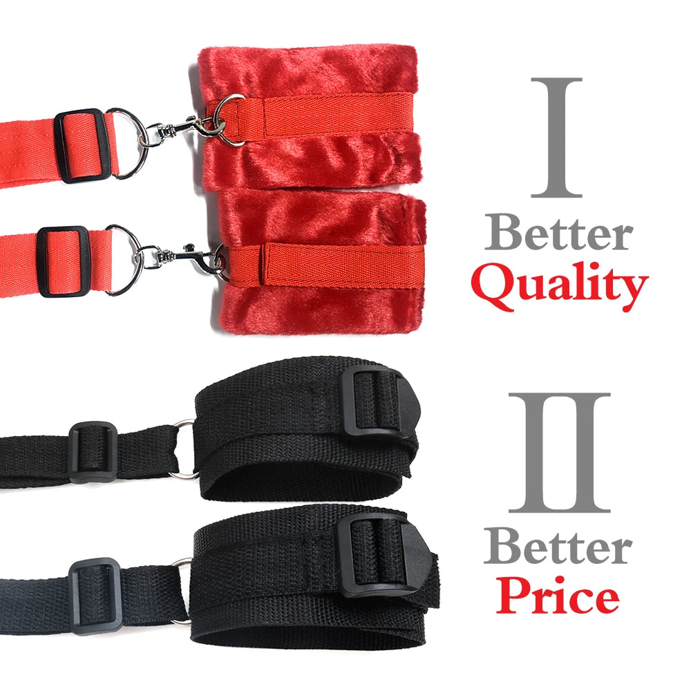 BDSM Bed Strap Bondage Binding On The Bed Binding Adult Sex Toys Sex Bondage Belt Bed Flirting Handcuffs Footcuffs Self Bondage