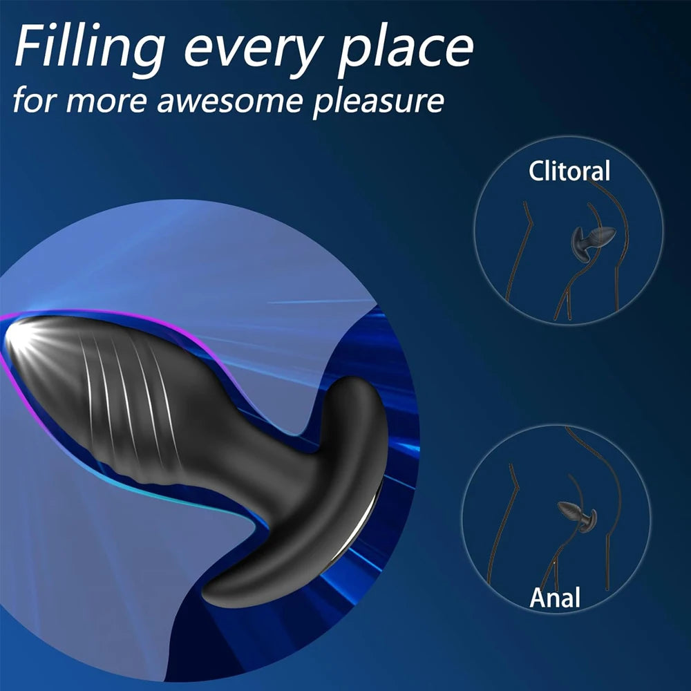 360° Rotation Adult Sex Toys for Men Prostate Massager Adult Toys Anal Plug Vibrating Butt Plug with 9 Vibrating Anal Toys