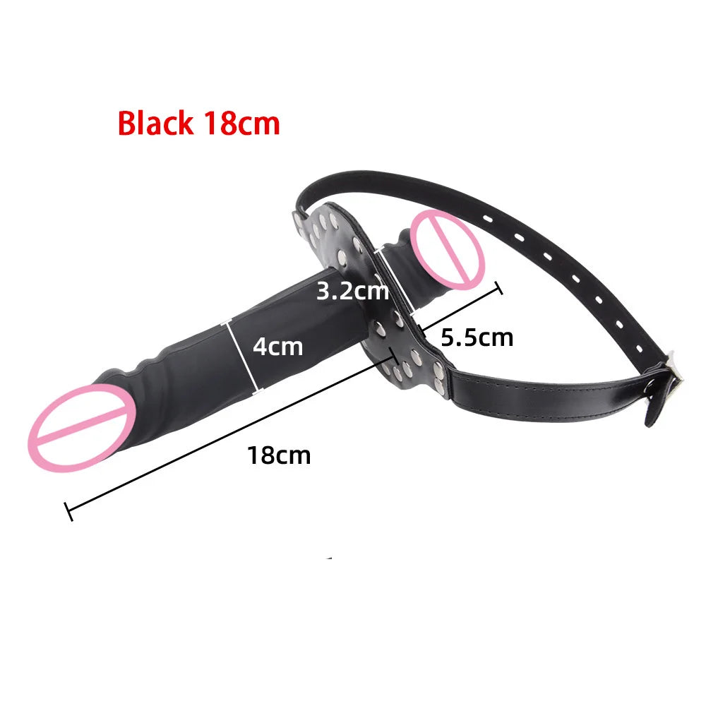 BDSM Strap on Penis Mouth Gag Double Dildos Bandage Adult Games Strapon Lesbian Sex Toys for Husband and Wife Sex Products