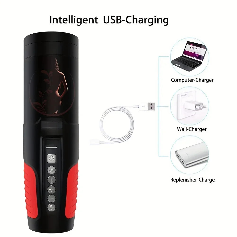 Male Masturbator Penis Pump sex Toys Vacuum Pump 7 Thrusting Rotating Vibrating Sucking Licking  Adult Toys Mens Sex Toys Pumps