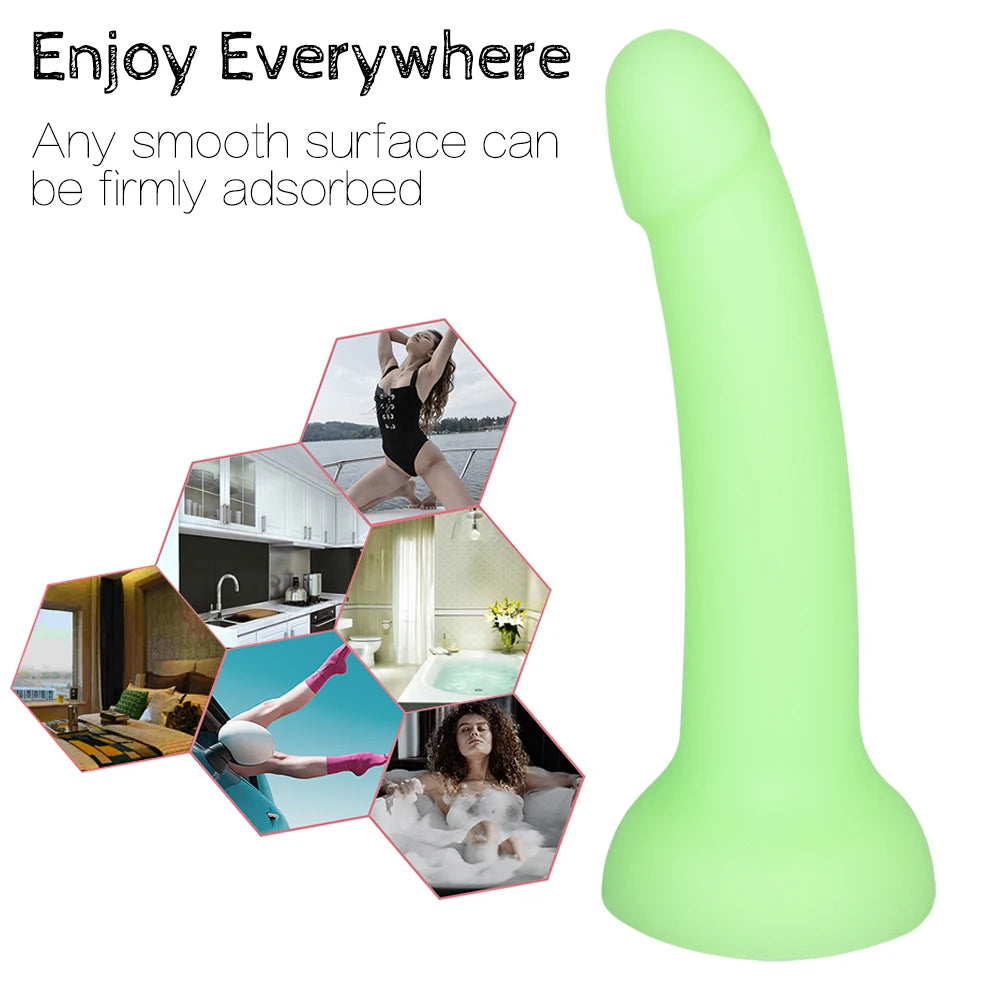 Realistic Luminous Dildo Powerful suction cup Adult games Huge Penis Big dick Female Masturbation Device Erotic Sex Toys for Cou