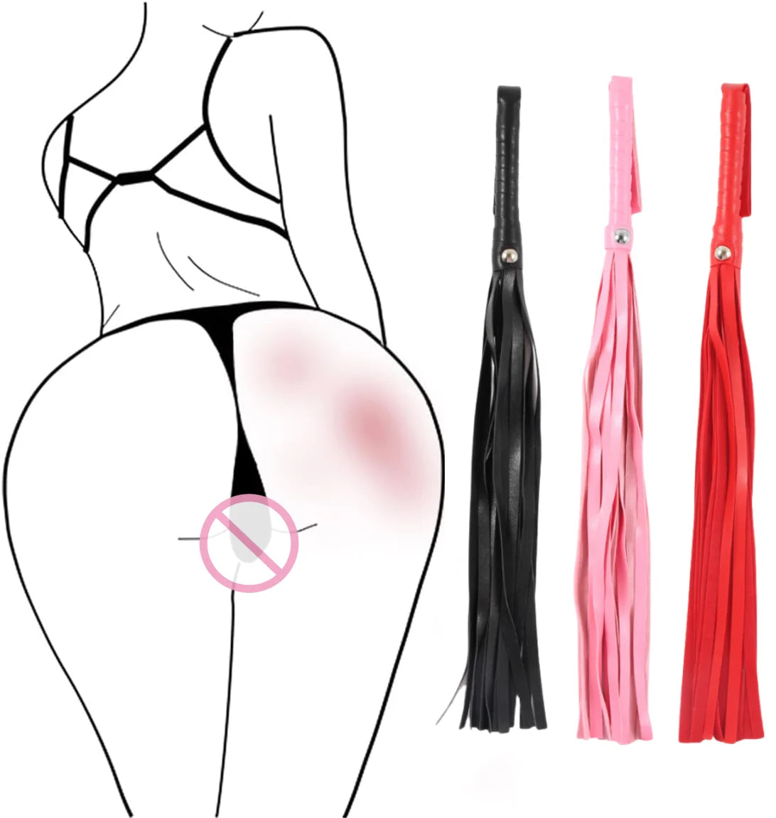 Restraint Flogger Adult Whip BDSM Sex Play Paddle with Tassels Role Play Slaves Punishment Spanking Whip for Couples Gay Flirt