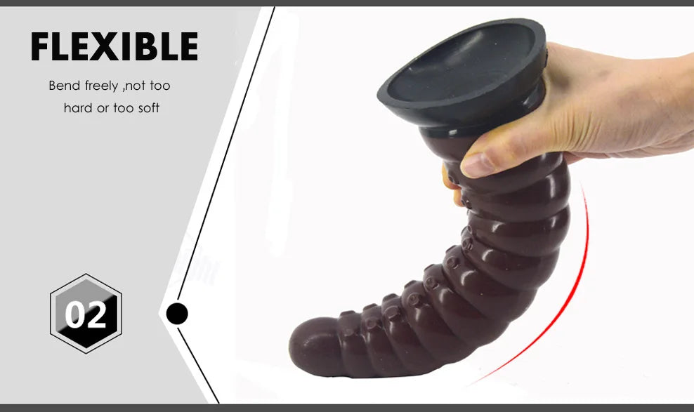 Silicone Simulation Dildo Female Masturbator Clitoris Massager Sex Toy Simulation Caterpillar Dildo