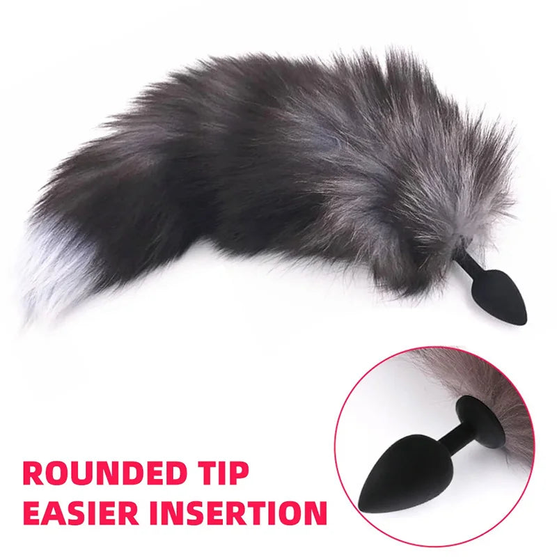Small Size Sex Toy Tail Sexy Fox Tail Anal Plug Silicone Adult Products Cosplay Woman Men Anal Butt Plug Adults Game Couple Toys