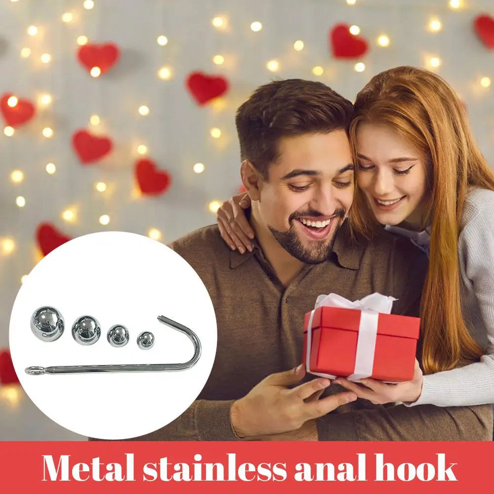 Stainless Steel Anal Hook Anus balls Metal Anal Dilator Butt Plug Big Anal Beads prostate massager insert Anal sex toy for Adult