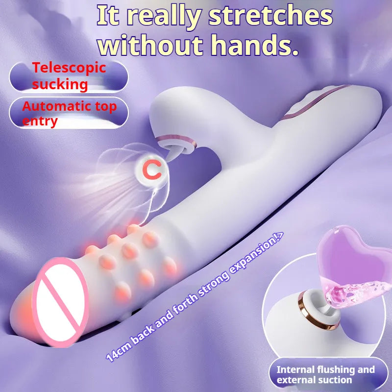 Female sex toy vibrator inserted into anal dildo licking female sex toy automatic rotating masturbation stick adult product