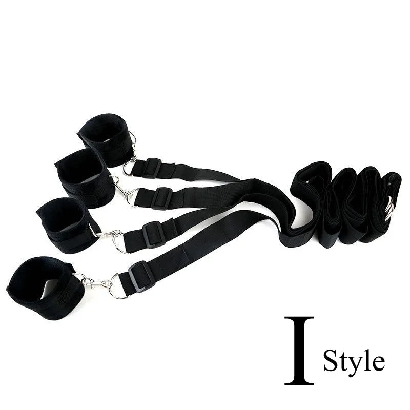 BDSM Bed Strap Bondage Alternative Binding on The Bed with Plush Binding Sex Toys,Flirting Handcuffs Footcuffs,Sm Self Bondage