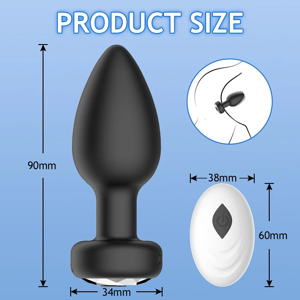 Vibrating Anal Vibrator for Man 10 Vibration Wireless Control Butt Plug Sex Toys for Couple Prostate Massager Adult Gay Products