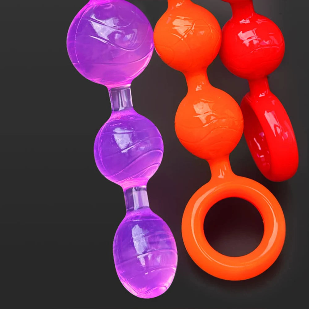Anal Beads Butt Plugs with 5/6  Anal Balls Adult Sex Toys Anal Chain Prostate G-spot Stimulator Vaginal Anus Dilator for Men