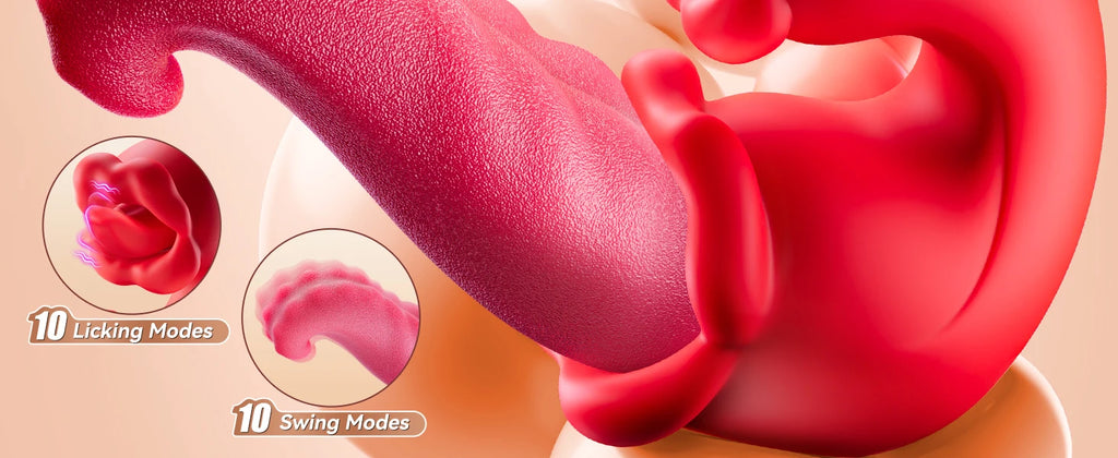 Adult Sex Toys for Women 4in1 Vibrator with Tongue Thrusting Dildos G Spot Dildo 10 Clitoral Licking Modes Female Masturbation