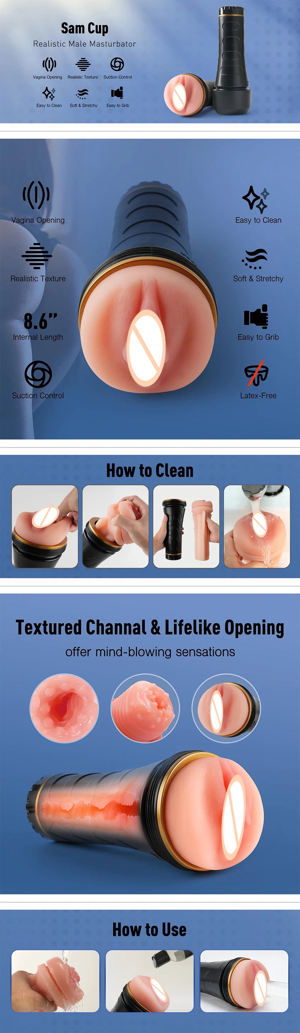 Male Automatic Masturbator Vagina Pussy Sucking Vibration Massager Real Penis Blowjob Masturbation Cup Adult Sex Toys For 18 Men