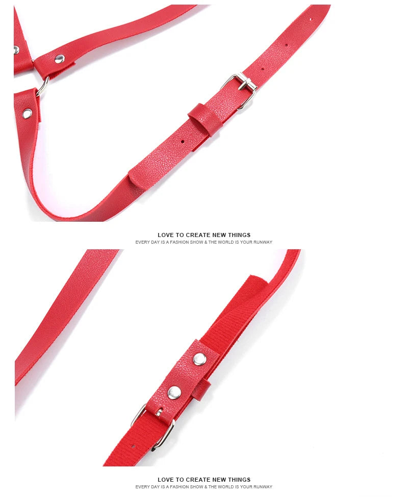 Bdsm Bondage Leg Harness Garter Belt Erotic Lingerie Women Body Garters Gothic Lenceria Mujer Sexy Bow PU Leather Harness Belts