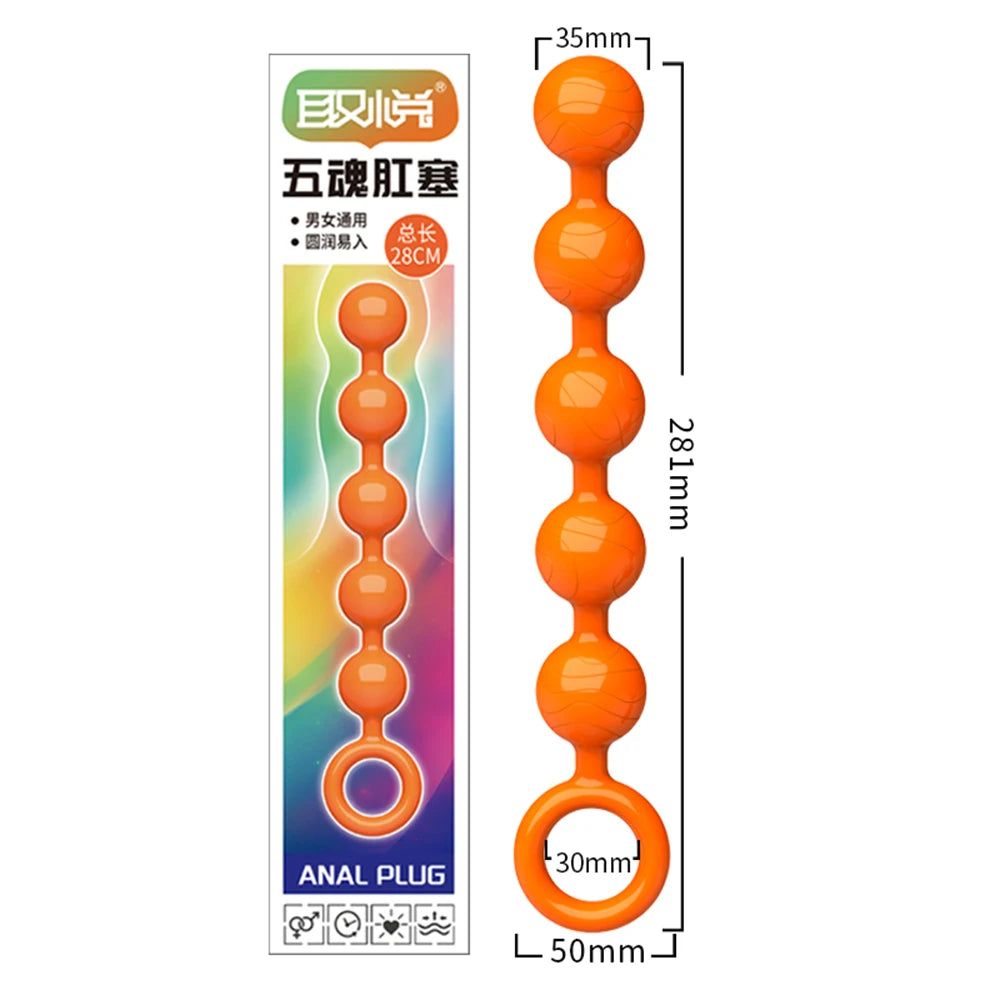 Anal Beads Butt Plugs with 5/6  Anal Balls Adult Sex Toys Anal Chain Prostate G-spot Stimulator Vaginal Anus Dilator for Men