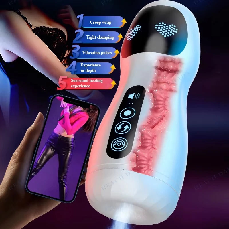 Sex Toys Male Masturbator Cup Sucking Heating Strong Vibration Multiple Ways To Play More Casual More Safer More Portable