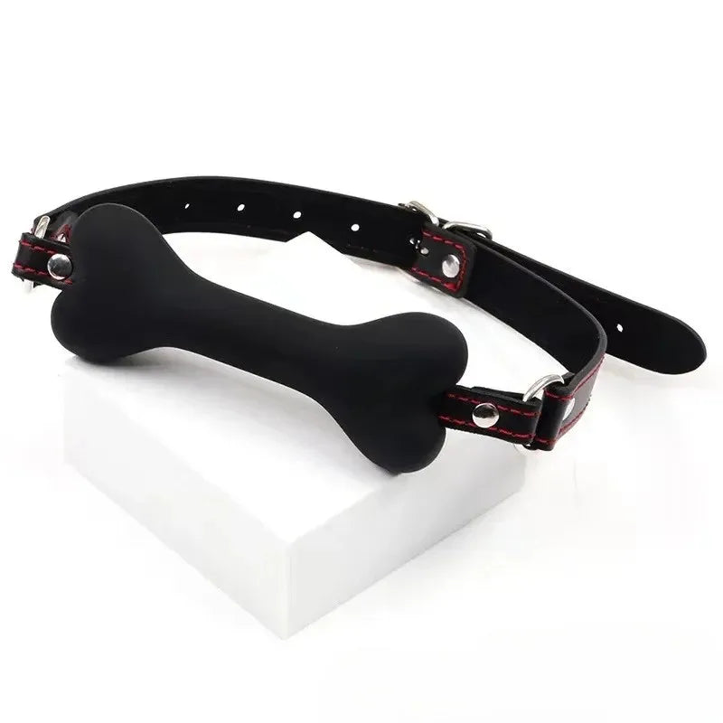 Open Mouth Gag Soft Harness Ball Gag Silicone Dog Bone BDSM Bondage Slave Gag Plug SM Sex Toys for Women Adult Products