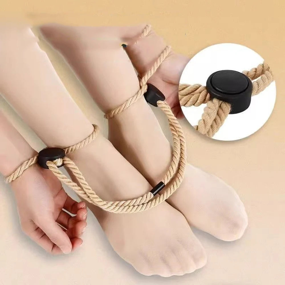 BDSM Sex Handcuff SM Hand Restraint Erotic Shackle Binds Sex Rope Slave Bondage Sexope Ankle Cuffs Backhandcuff Easy to Use Toy