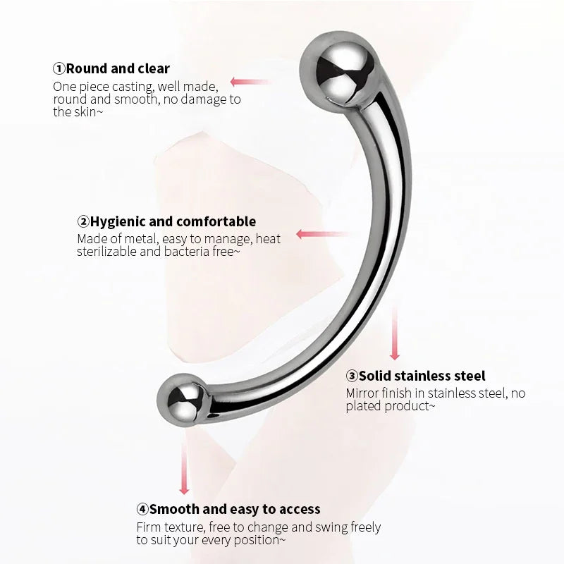 Metal Anal Plug Double Ended Stainless Steel G Spot Wand Butt Plug Prostate Massage Anal Dildo Plug Adult Sex Toys for Men Women