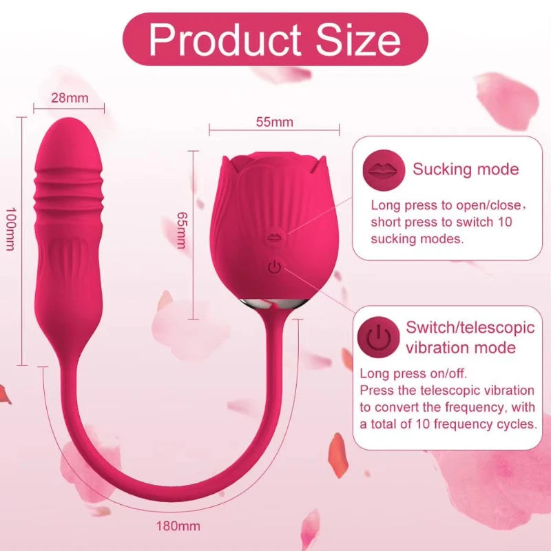 Licking Vibrator for Women Clitoral Nipple Stimulator Massager Thrusting Dildo 2 in 1 Sex Toy for Women Adult Sex Products