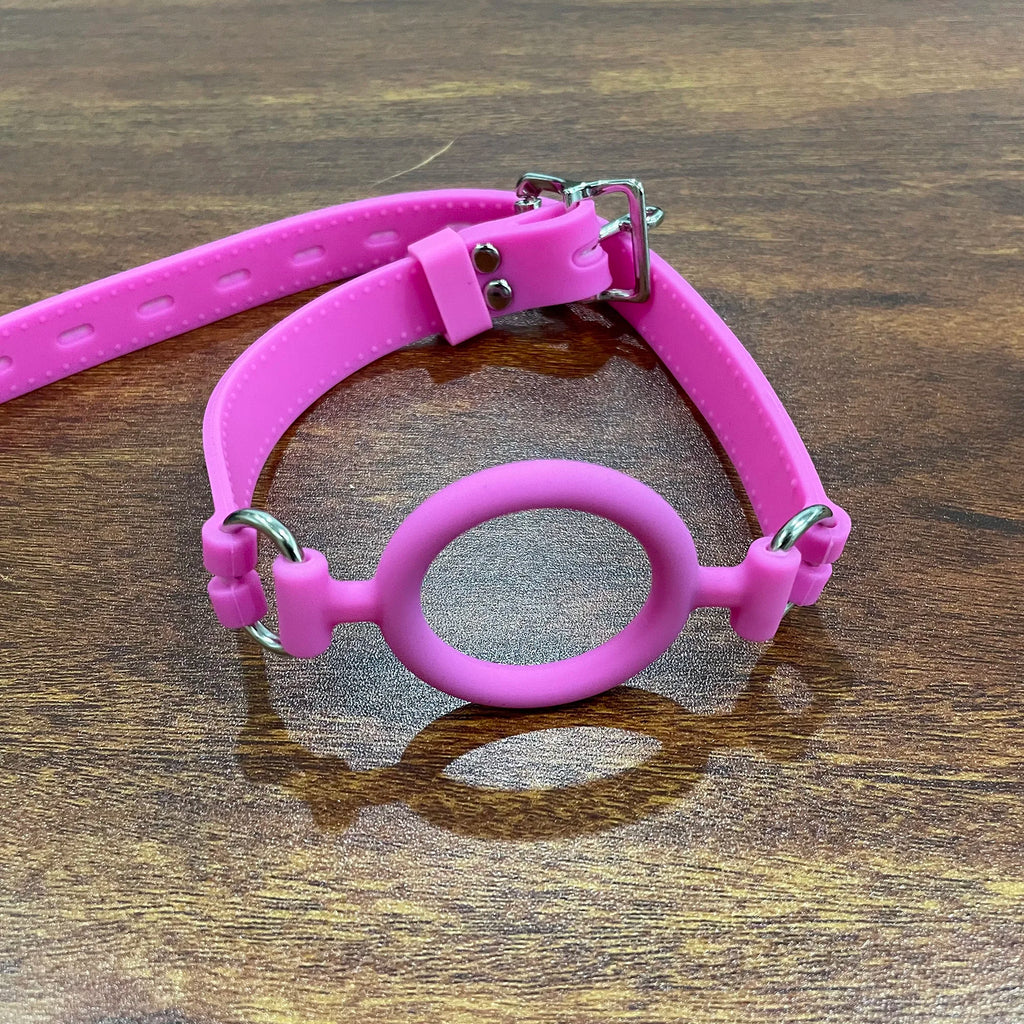 Silicone Open Mouth Oral Gag O Ring Full Silicone Head Harness Straps Couples Slave BDSM Adult Games Sex Products for Women Gay