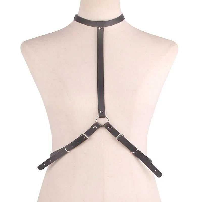 Adult Sexy Underwear BDSM Leather Bondage Lingerie Buttocks Erotic Leg Harness Suspenders Handcuffs Garter Strap For Women Men