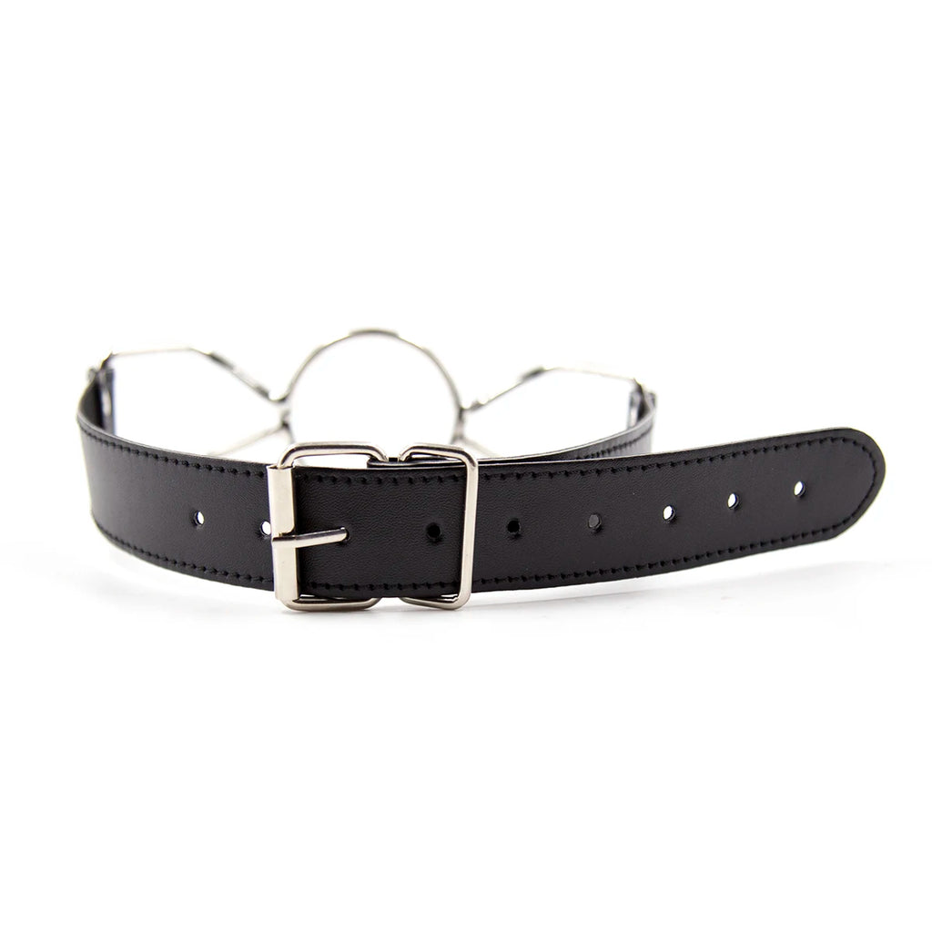 VaHppy SM Bondage Oral Shackles Gag Stainless Steels Butterfly +PU Couple Games Sex Toys Forced Open Mouth BDSM Adult Flirting