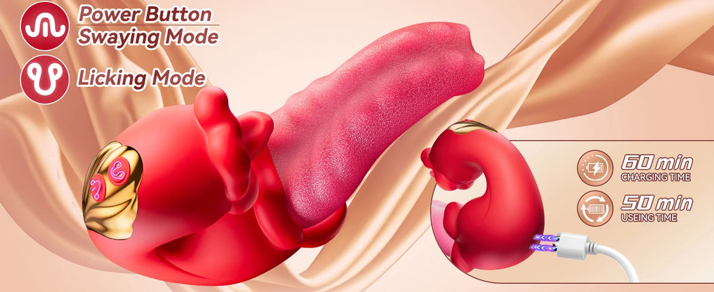 Adult Sex Toys for Women 4in1 Vibrator with Tongue Thrusting Dildos G Spot Dildo 10 Clitoral Licking Modes Female Masturbation