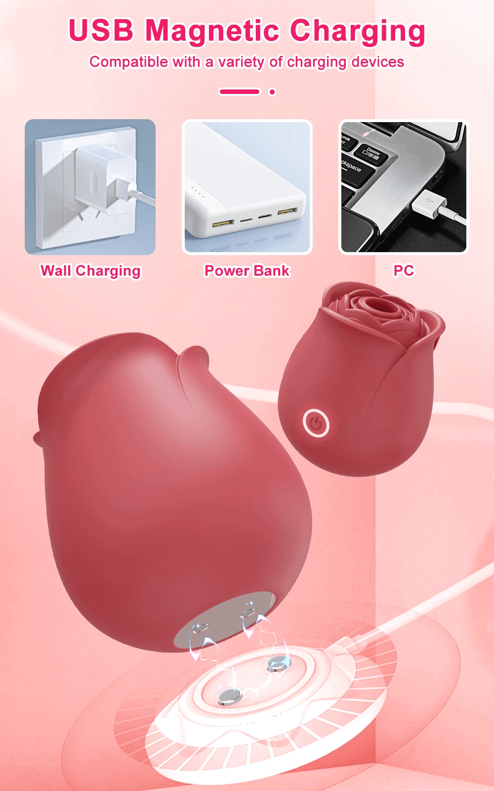 Sex Toys Rose-Sucking Vibrator for Women Oral Nipple Clitoris Sucker Clit Stimulator Massager Vibrating Female Adult Products