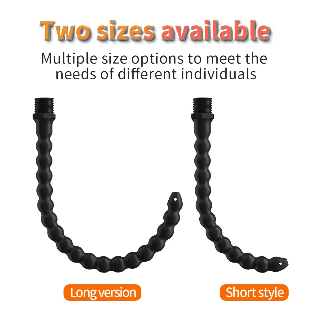 Silicone Long Anal Beads Plug Dilator Douche Enema Vagina Cleaning Kit Buttplug Syringe Shower Head Gay Sex Toy For Couples