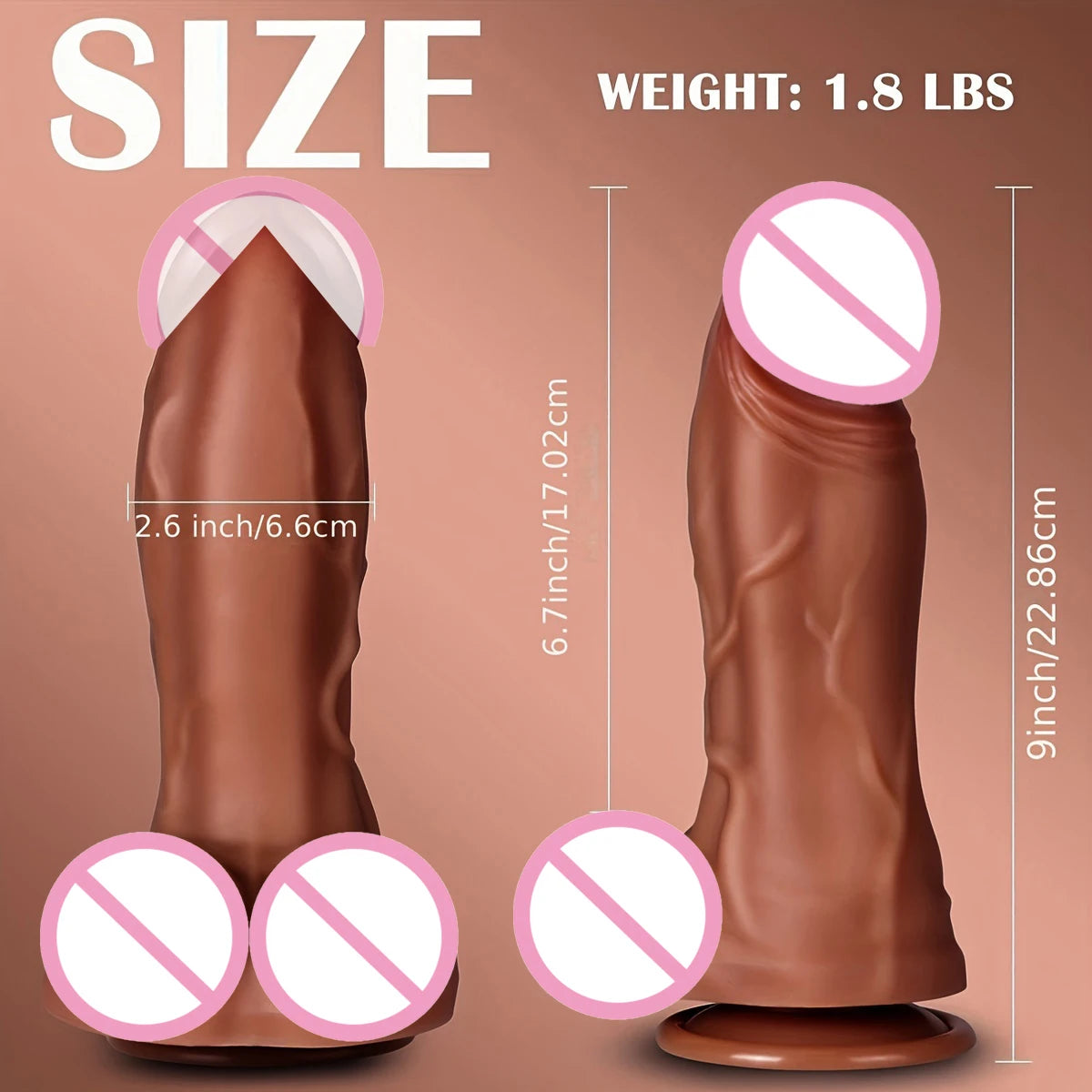 Thrusting Dildo Vibrator - 9 Inch Realistic Dildos with 3 Thrusting & 9 Vibrating & Heating Modes Adult Sex Toys for Women 18+